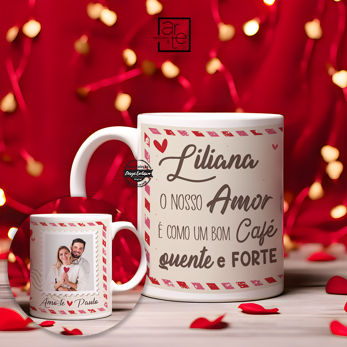 Caneca postal "Namorados"