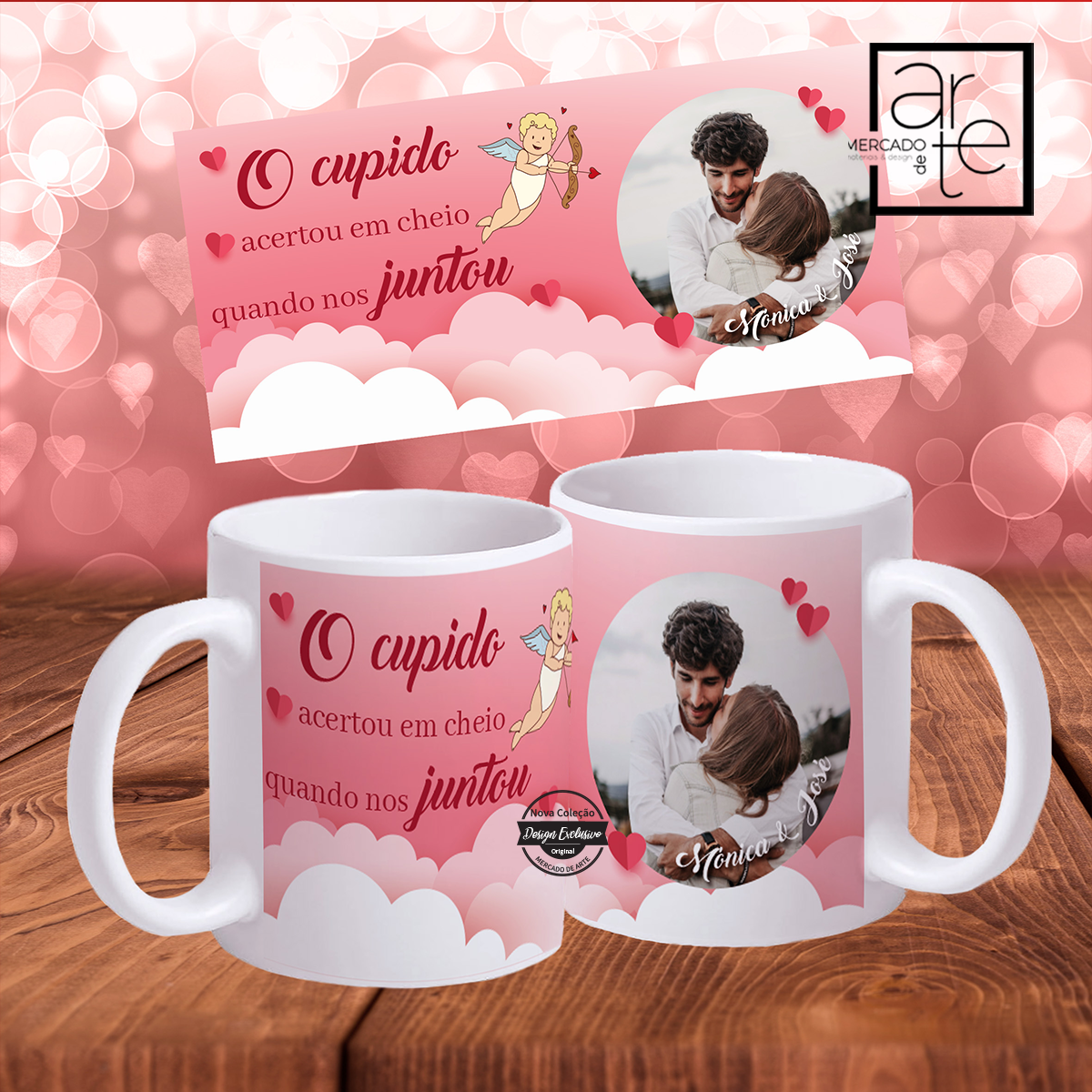 As novidades mais românticas estão na nossa loja! Caneca " O cupido acertou em cheio quando nos juntou". Personalize a sua caneca com a frase e fotografia que desejar. REF:MA-NAM454 Material caneca cerâmica. Capacidade 350ml.