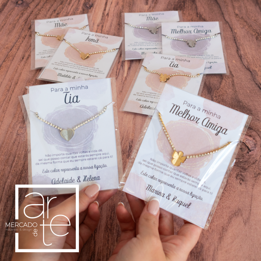 Fio com cartão personalizado "Anjo/coração"