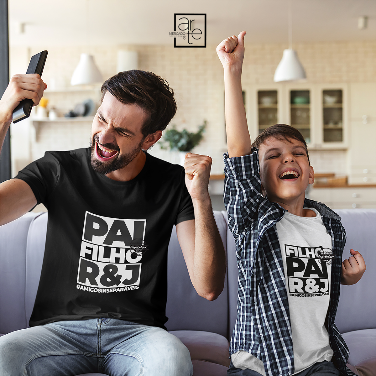 Conjunto de t-shirts Pai e filho "Amigos inseparáveis"