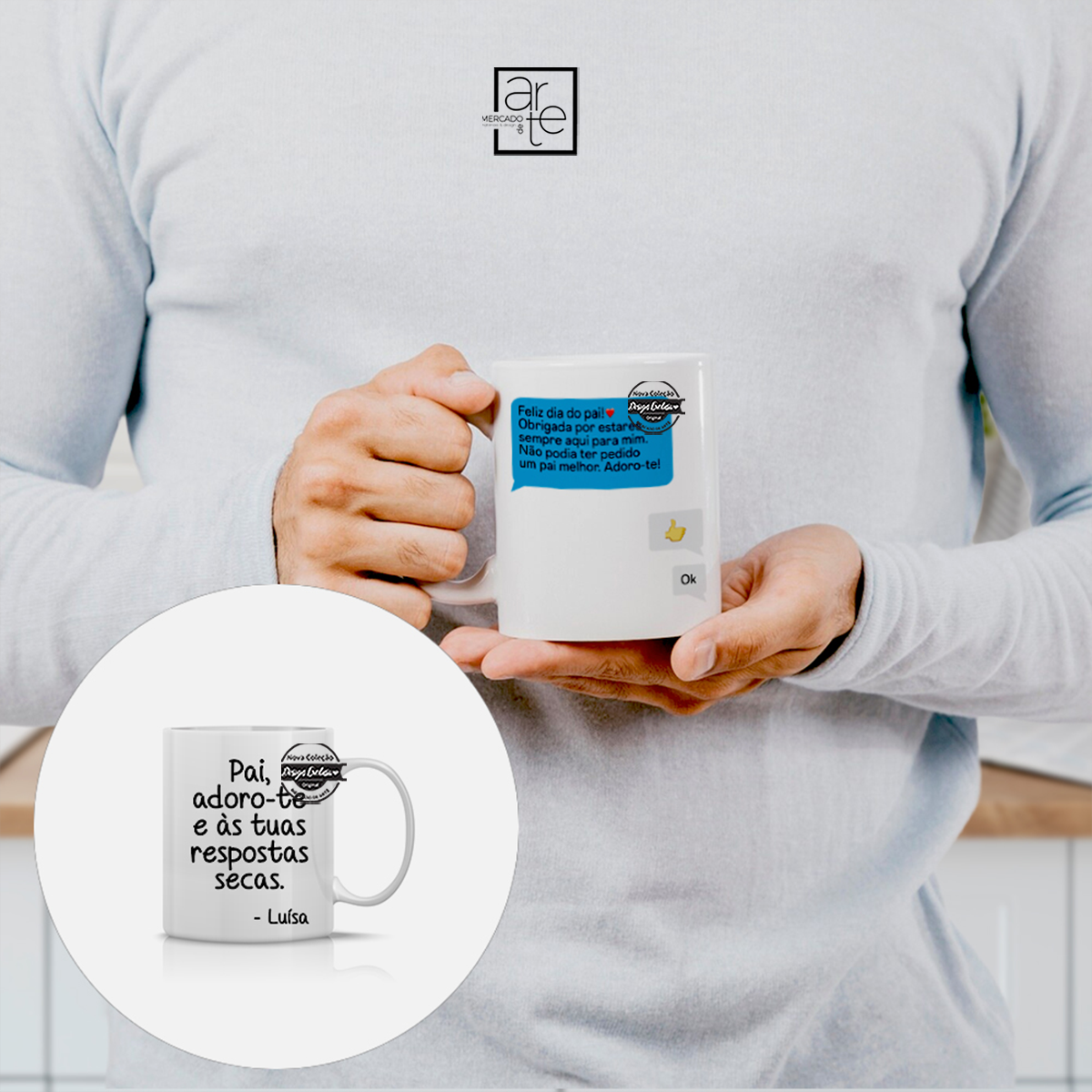 Caneca pai "Respostas secas"