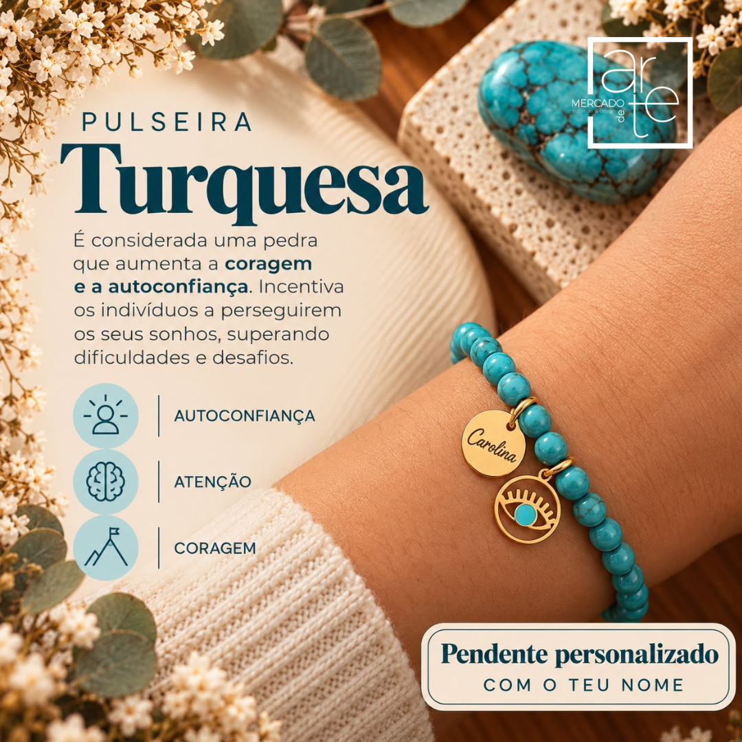 Pulseira "Turquesa" – Coragem, Atenção e Autoconfiança