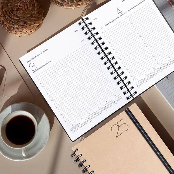 Agenda argolas diária 2026 floral "Inicial"