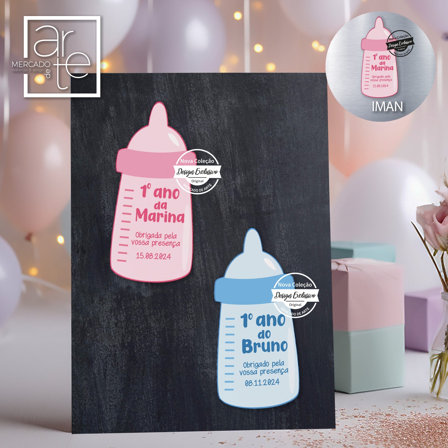 Íman biberão "1º Aniversário"