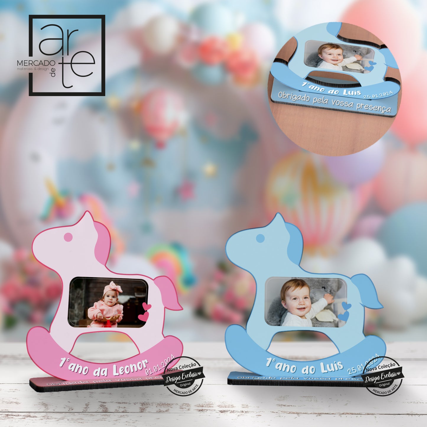 Moldura "1º ano" cavalinho com fotografia