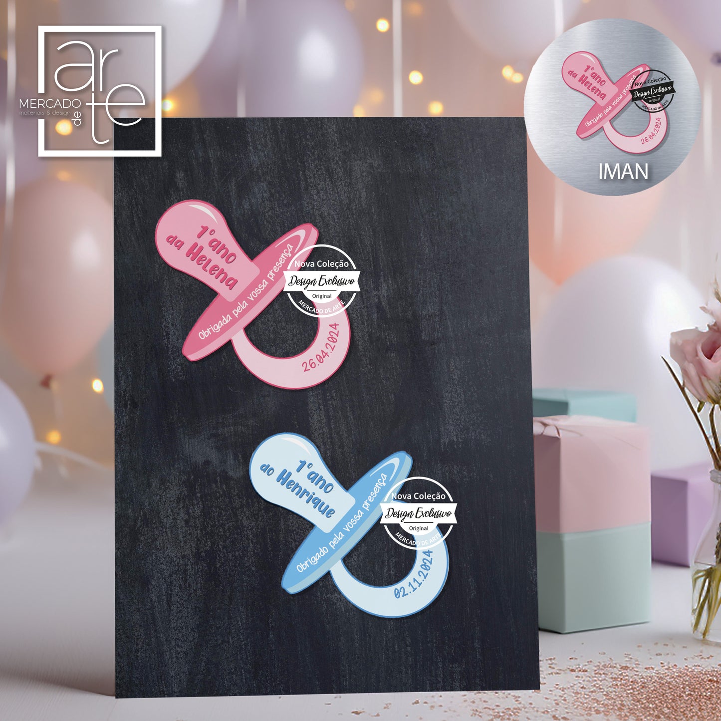 Íman chupeta "1º Aniversário"