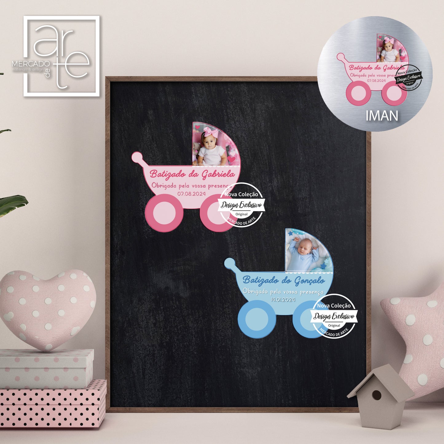 Iman carrinho bebé " Batizado"