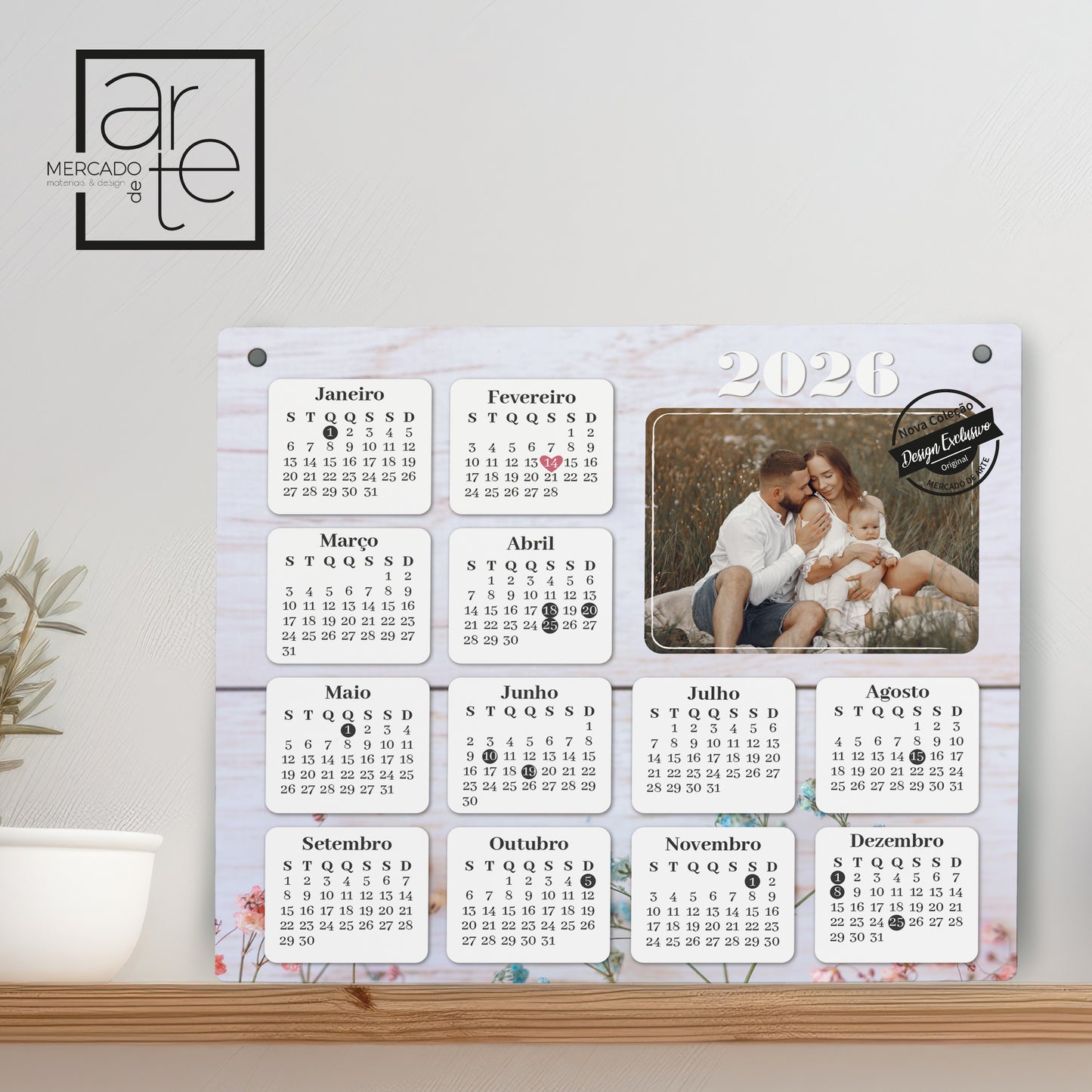 Calendário retilizável "Calendário da família..."