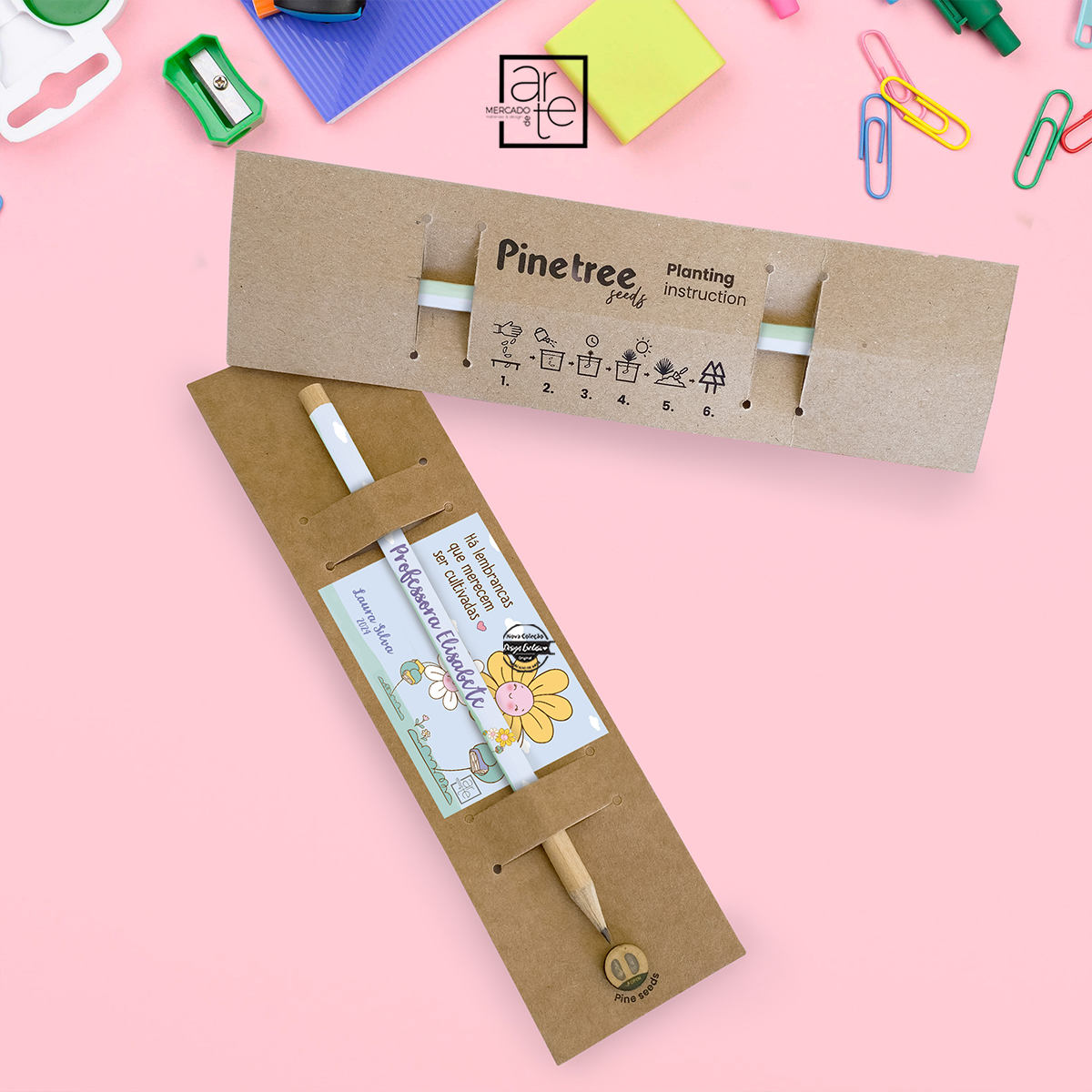 Lápis sementes flores "Há lembranças que merecem ser cultivadas"