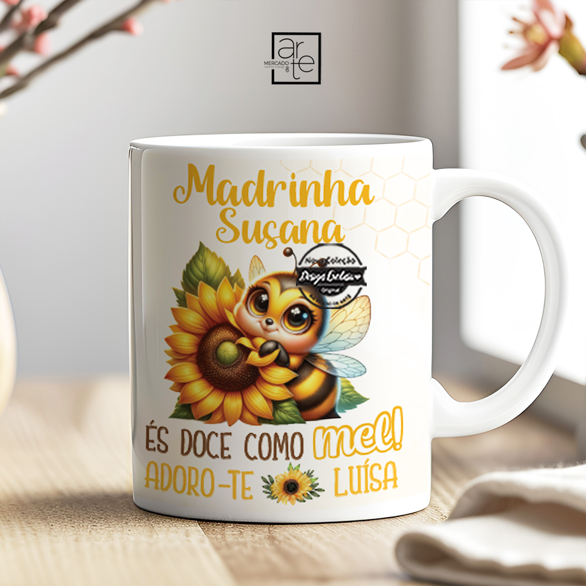 Caneca abelhinha "Madrinha doce"