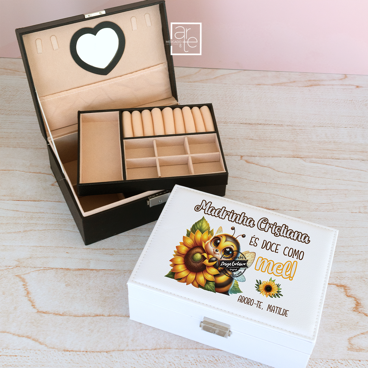 Guarda-jóias abelhinha "Madrinha doce"