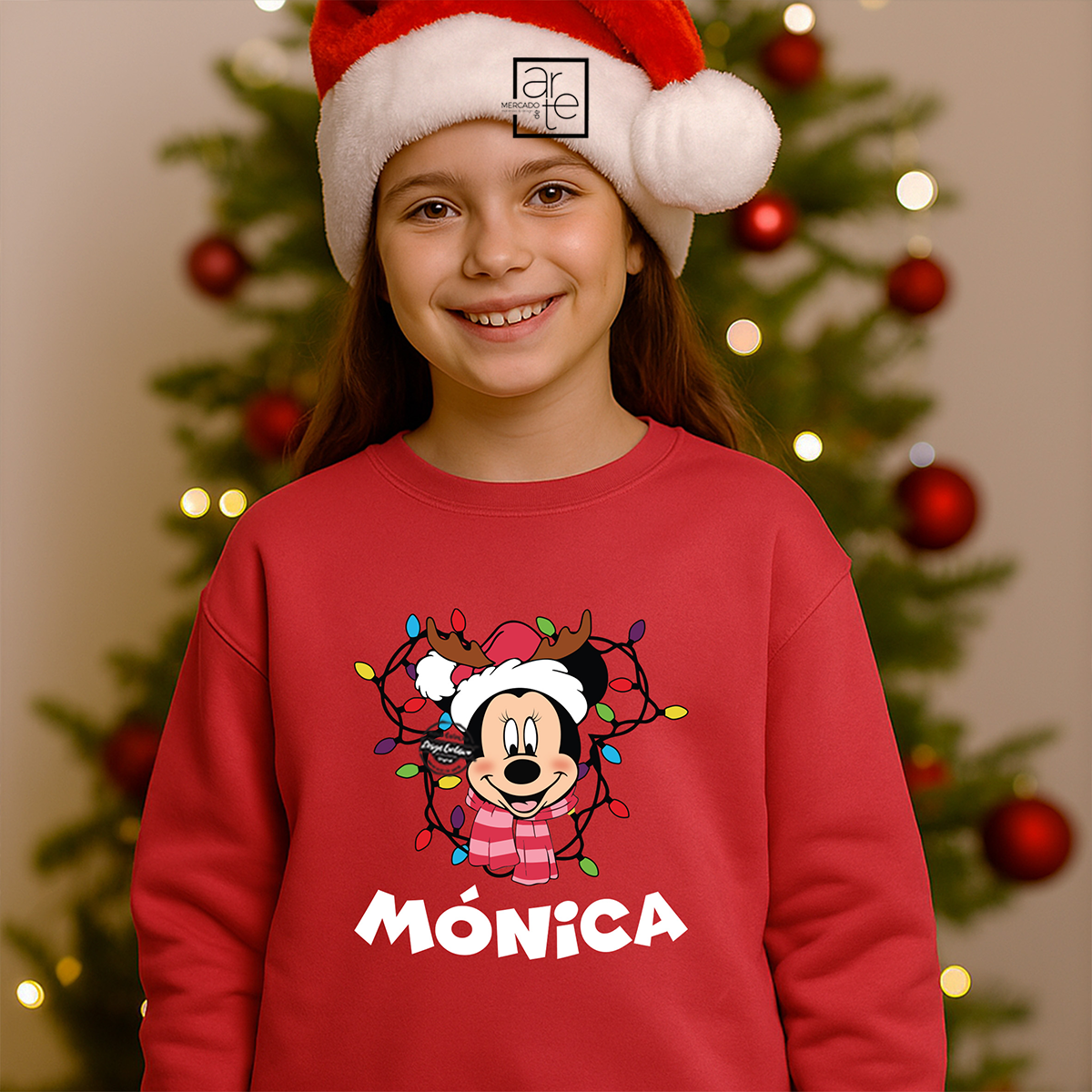 Sweat de natal "Minnie e Mickey"