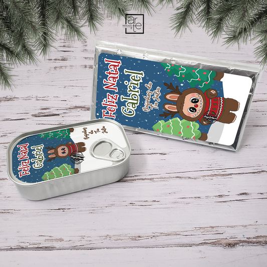 Lata de sardinha de chocolate e/ou tablete Natal "Labubu"