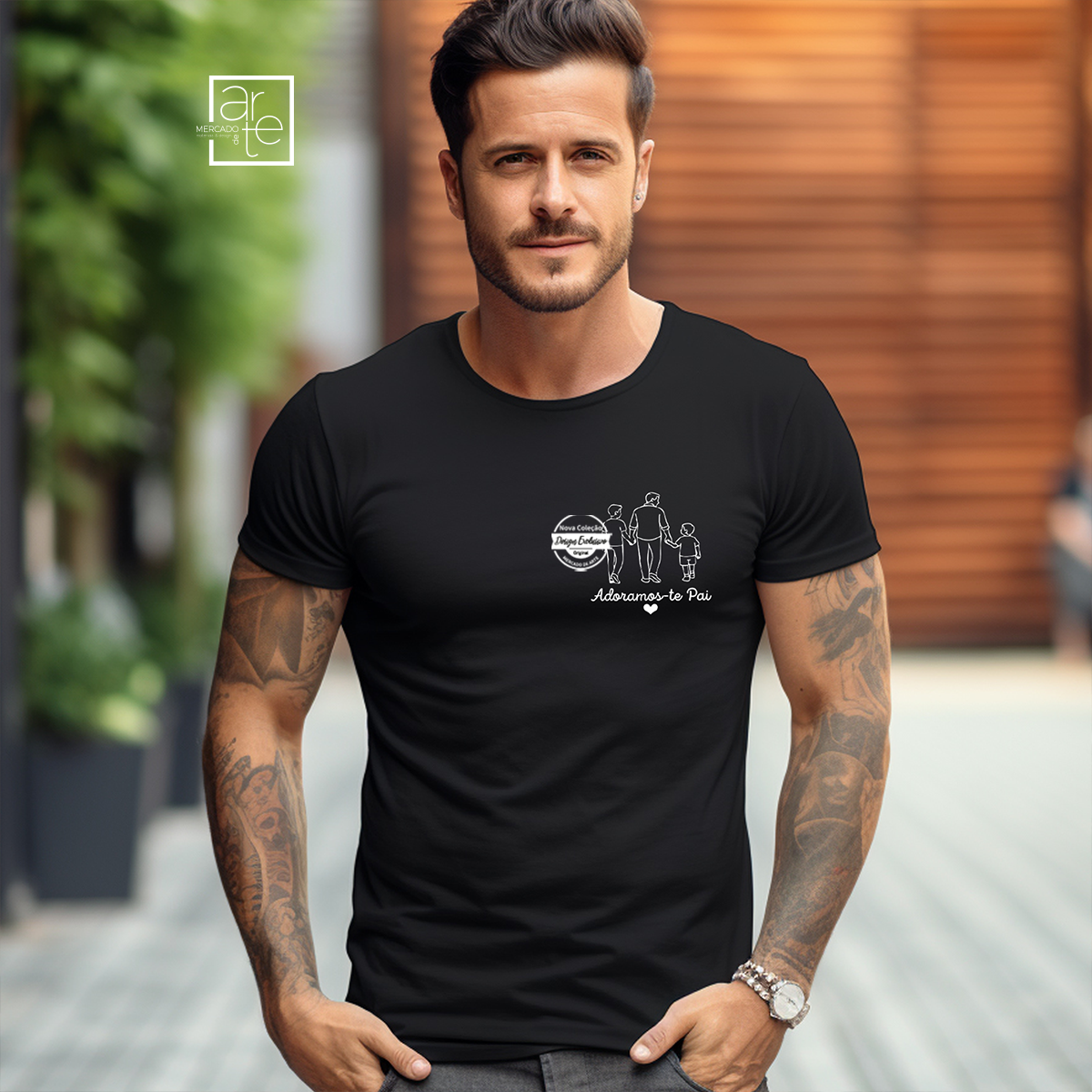 T-shirt linhas "Pai"