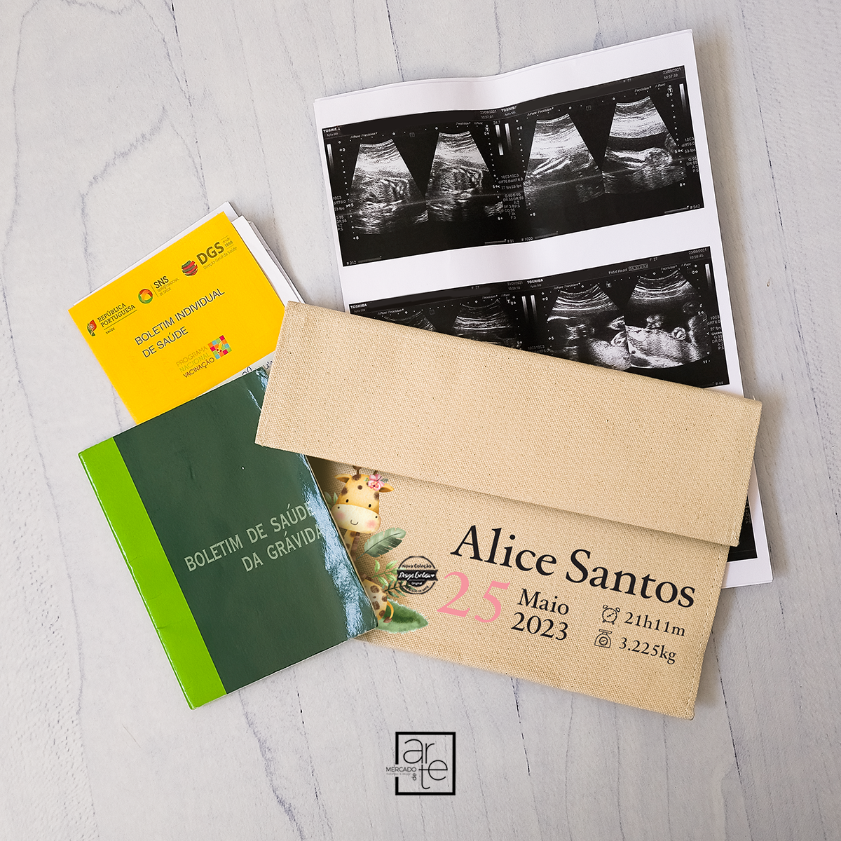 Porta documentos nascimento "Safari"