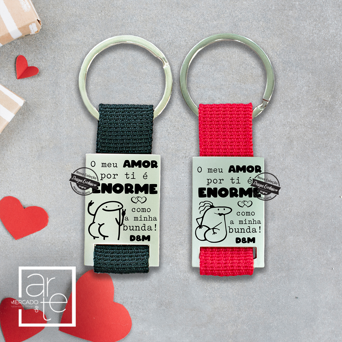 Porta-chaves flork "O meu amor por ti é enorme..."