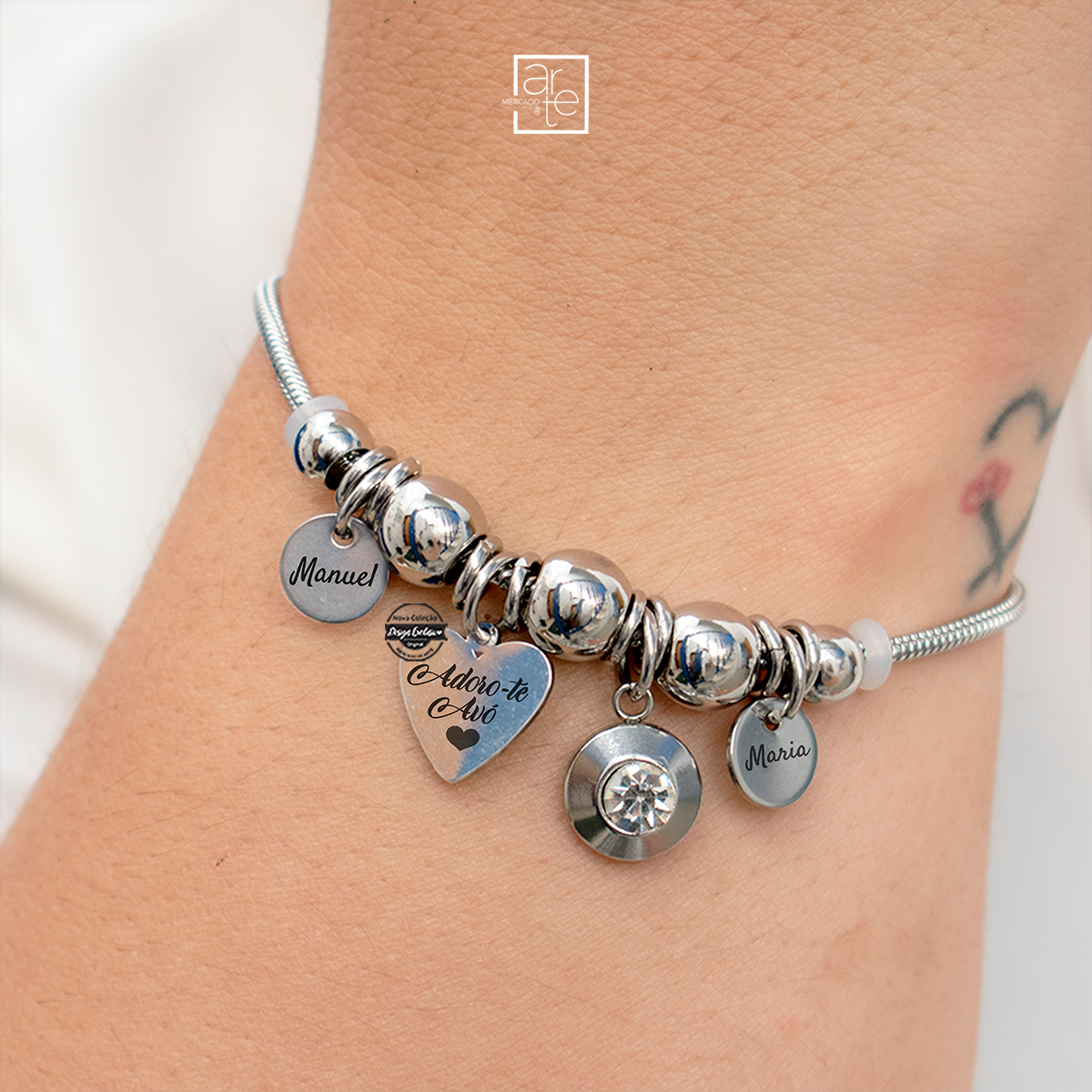 Pulseira malha snake "Avó"