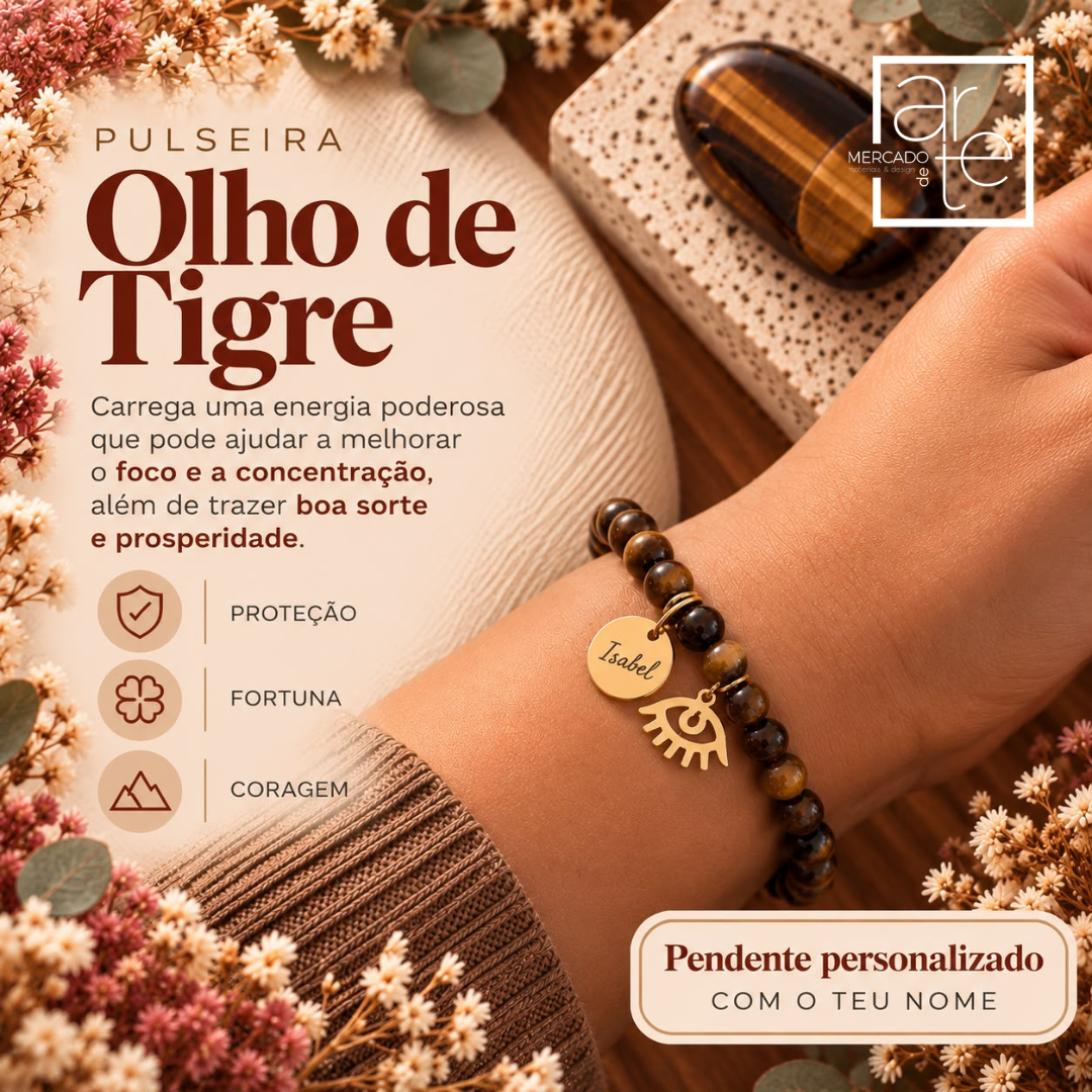 Pulseira "Olho de Tigre" – Proteção, Fortuna e Coragem