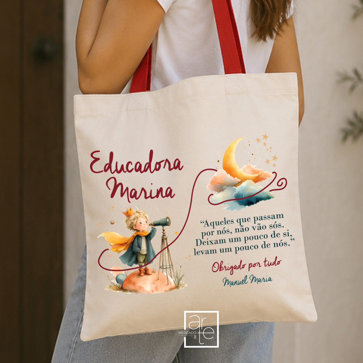 Saco Alças Vermelhas "Aqueles que passam por nós"
