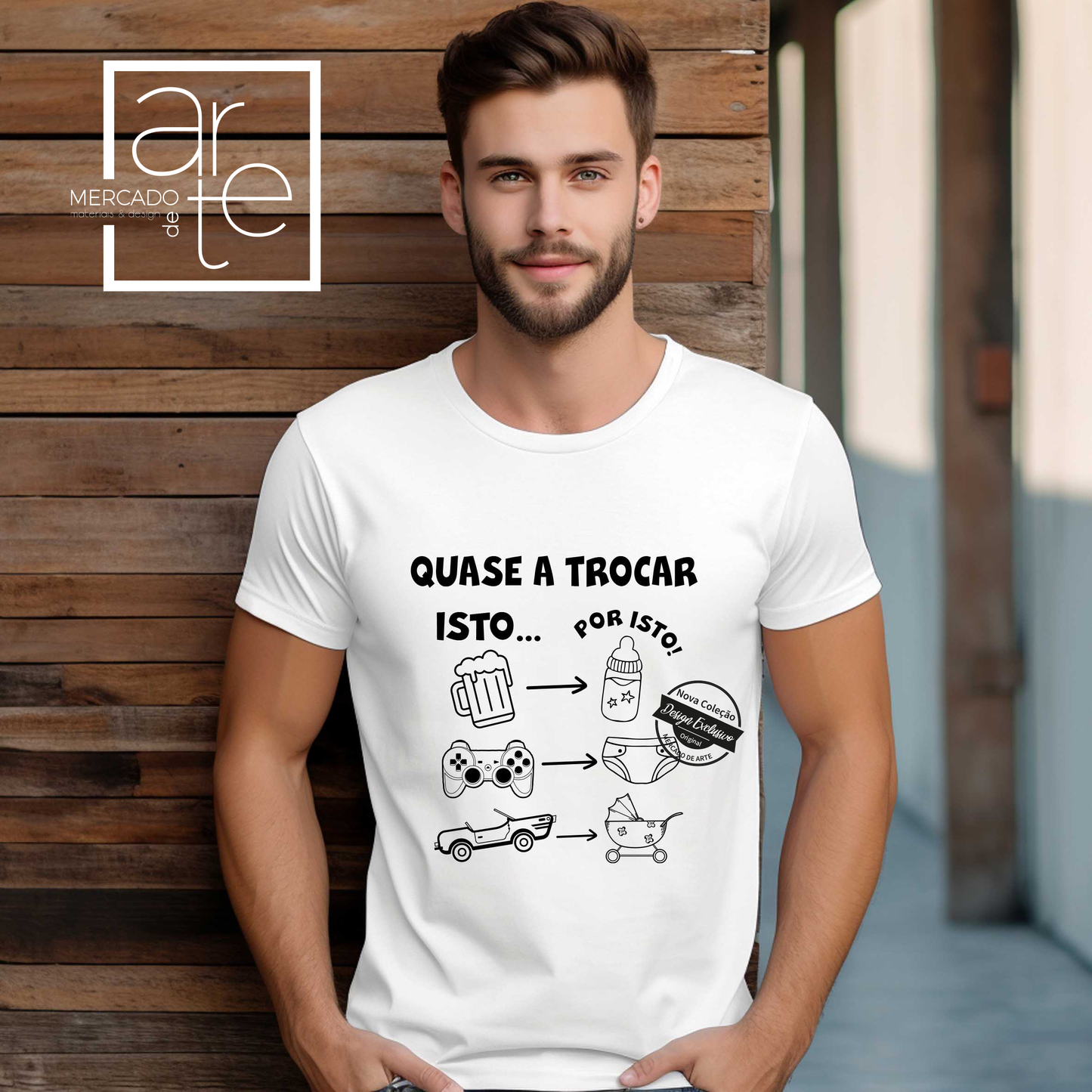 T-shirt pai "Quase a trocar isto..."