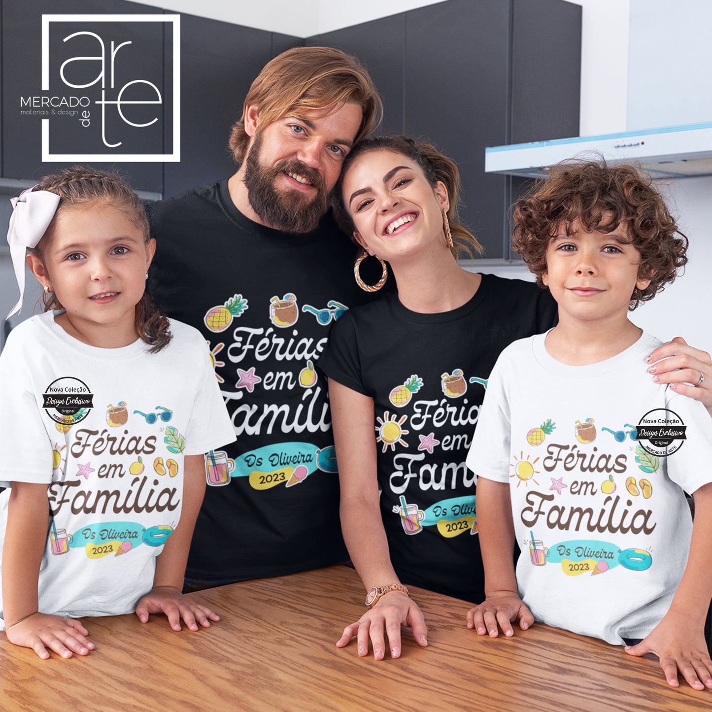T-shirts personalizadas para toda a Família, uma tendência muito divertida que todos adoramos! T-shirt " Férias em Família " muito colorida e divertida para estas férias, pode personalizar ao seu gosto! Preço unitário Material: 100 % algodão
