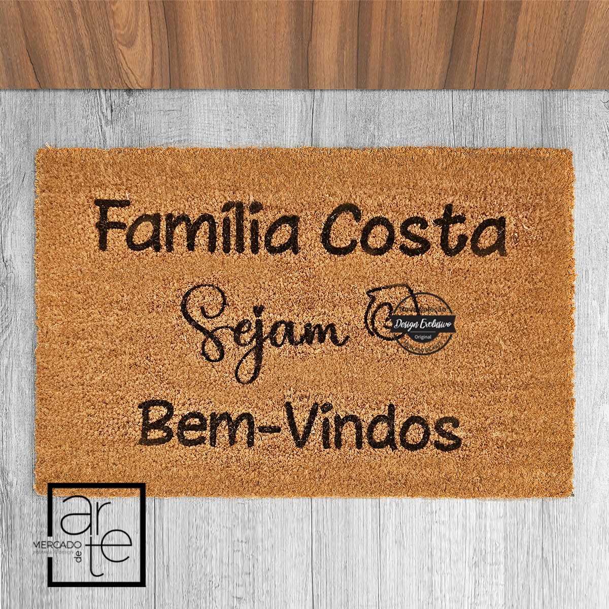 Tapete de entrada "Família...sejam bem-vindos"