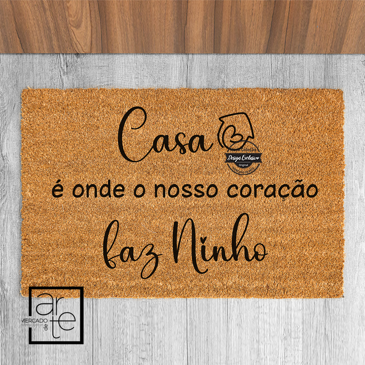 Tapete de entrada "Casa é onde..."