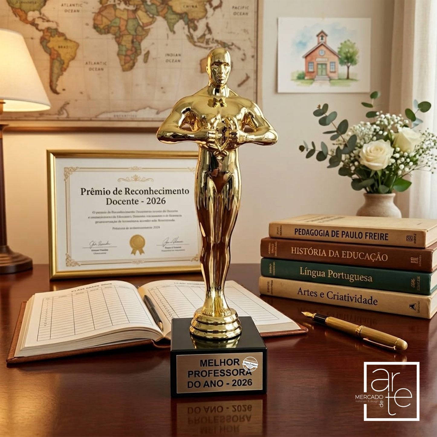 Celebra a dedicação e o impacto de quem ensina com este troféu de reconhecimento. 🏆✨
Troféu "Melhor professora do ano - 2026" simboliza a excelência, o esforço e a paixão pela educação. Personalizado com a frase que desejar.
Uma peça marcante que não passa despercebida, perfeita para destacar o valor de quem faz a diferença todos os dias na sala de aula.