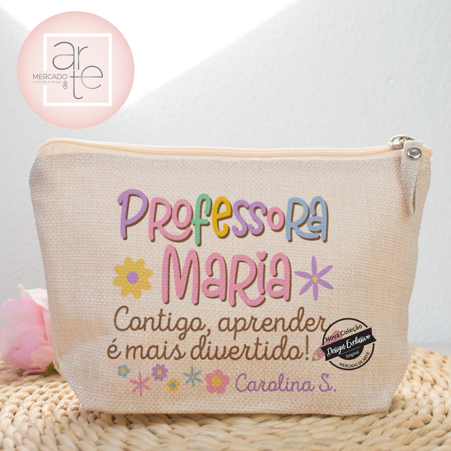 Bolsa " Professora contigo aprender é mais divertido"