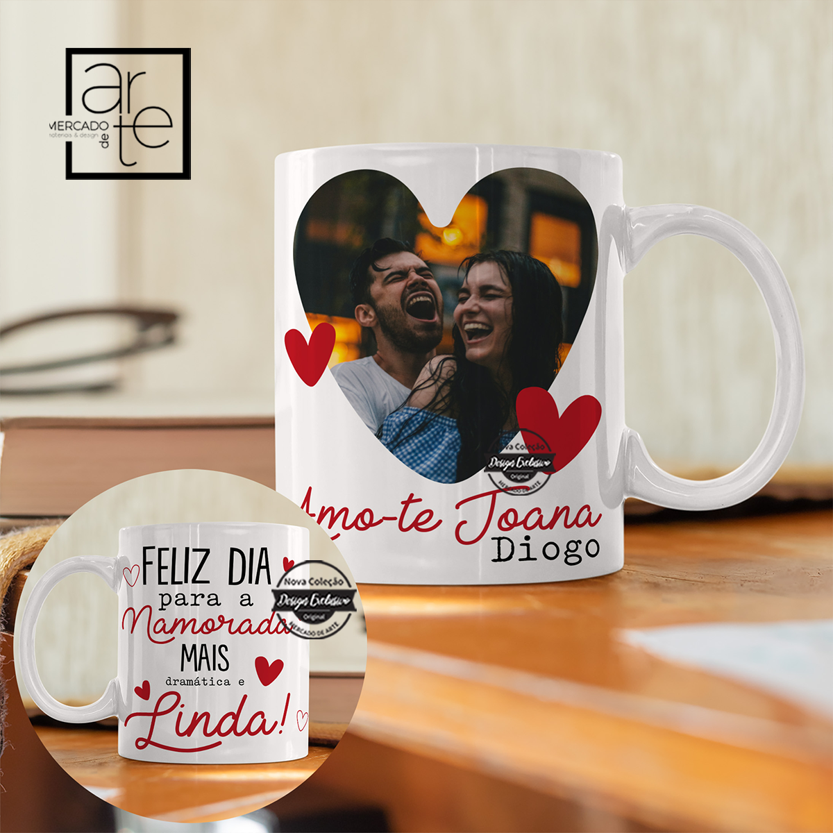 Dia dos namorados! Caneca "Feliz dia para a namorada mais dramática e linda!". Personalize com a sua fotografia preferida e frase que desejar ou aproveite a nossa sugestão colocando no campo de texto a gravar : igual à imagem + nomes. REF: MA-NAM464 Material Cerâmica. Capacidade 350ml.