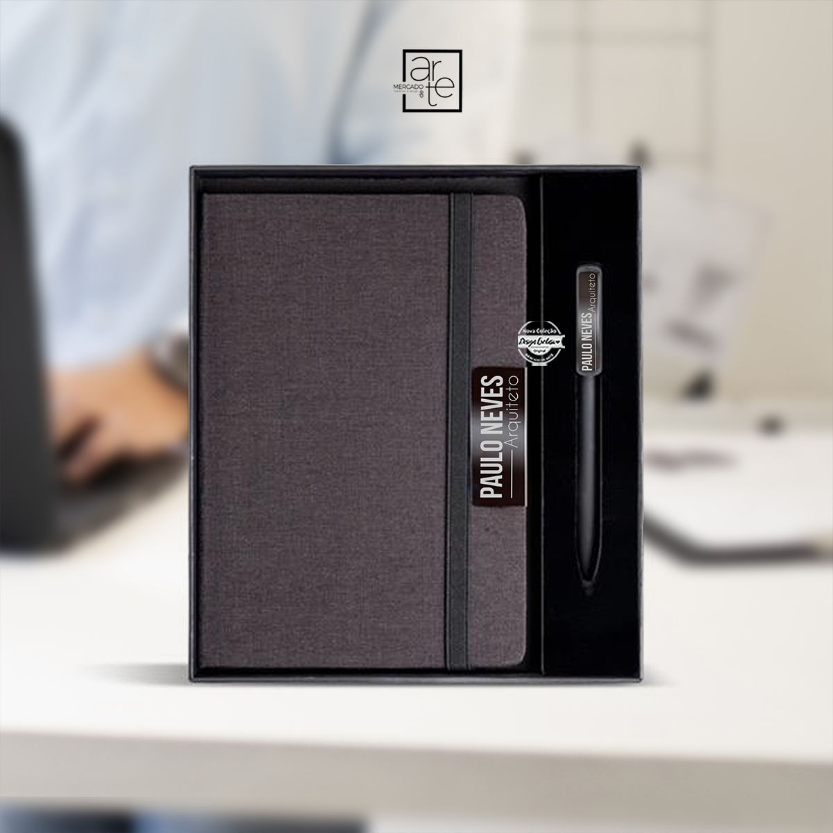 Conjunto premium bloco + caneta " Profissão "