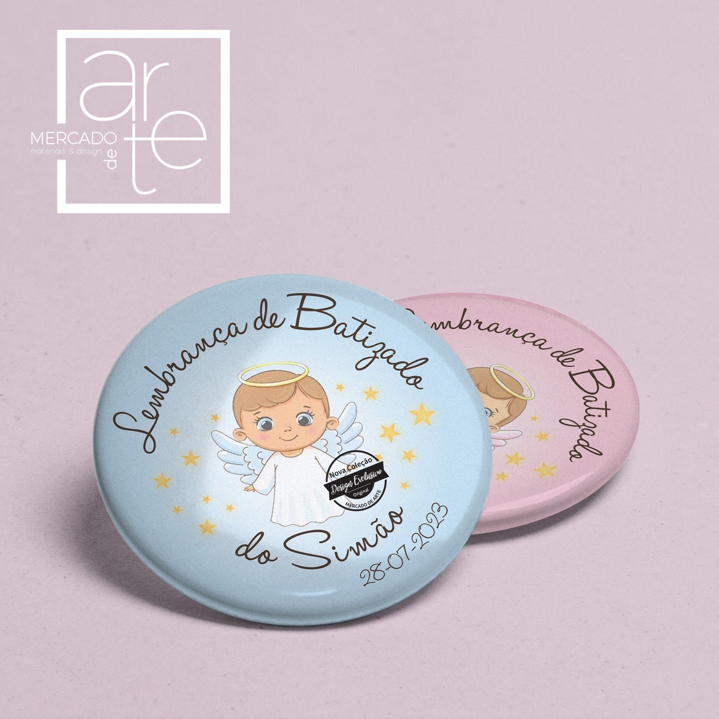 Crachás "Lembrança de Batizado "