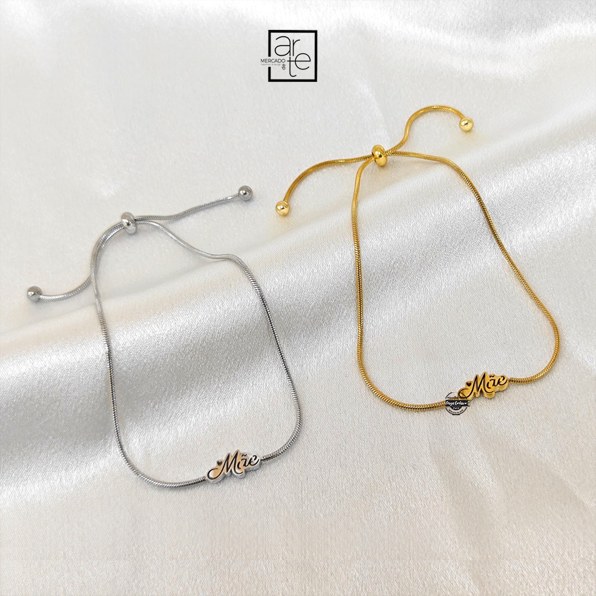 Pulseira ajustável aço inóx "Mãe"