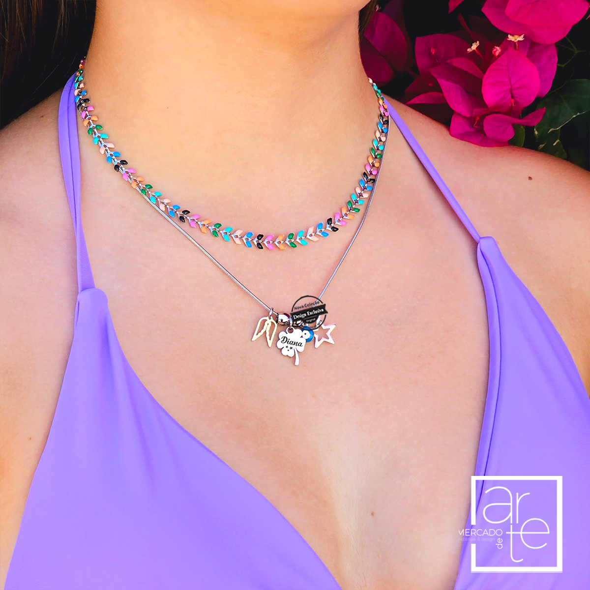 Fio summer duplo pendentes "nome"