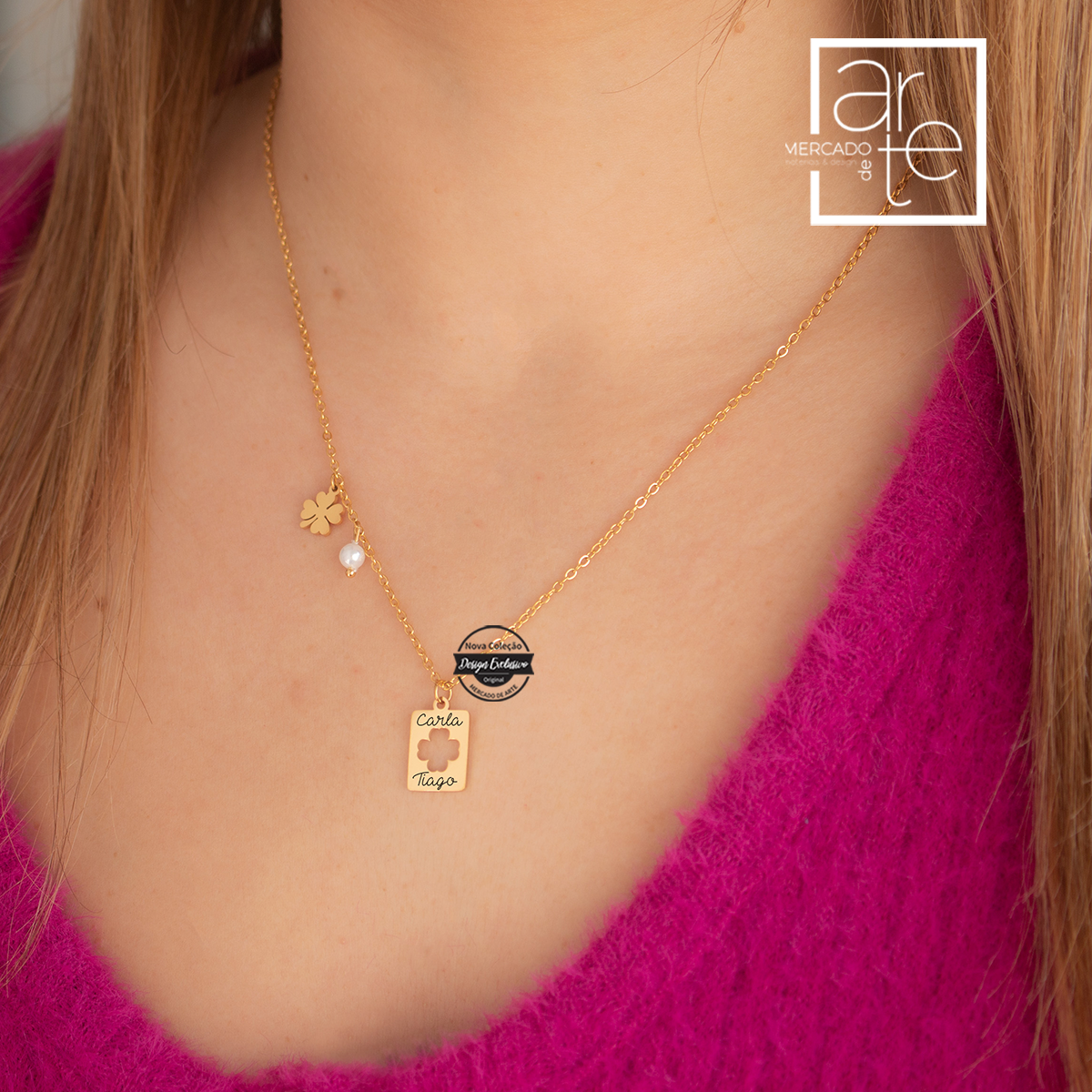 Fio trevo e pérola "Nomes"