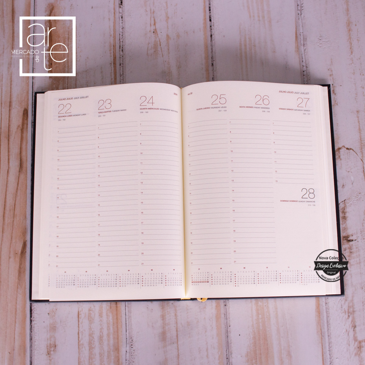 Agenda semanal floral "Profissões"