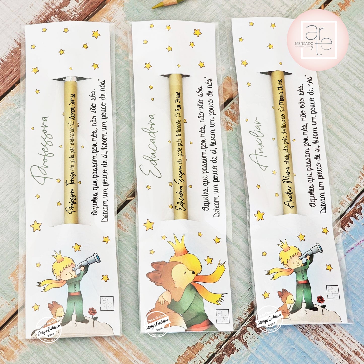 Lápis infinito com cartão temático " Principezinho "