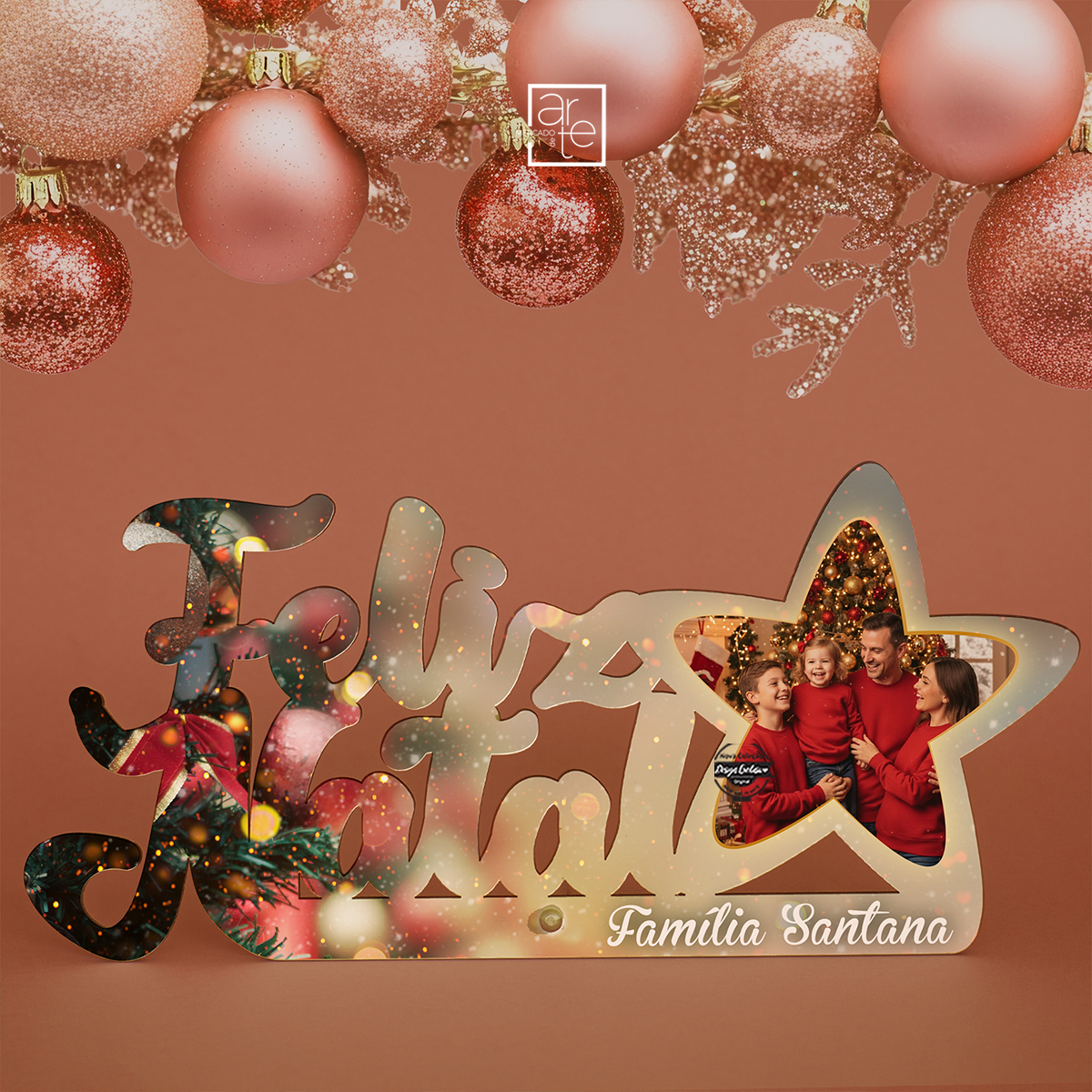 Moldura recortada "Feliz Natal"