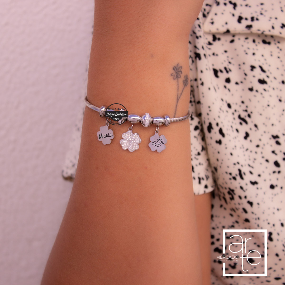 Pulseria malha snake "trevos"