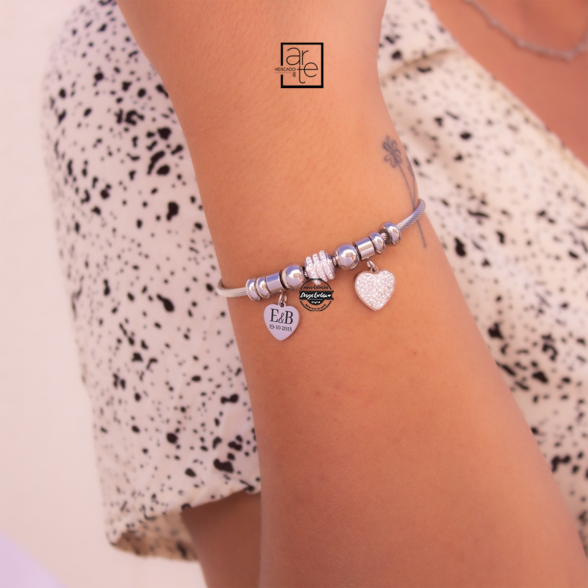 Pulseira malha snake "Iniciais"