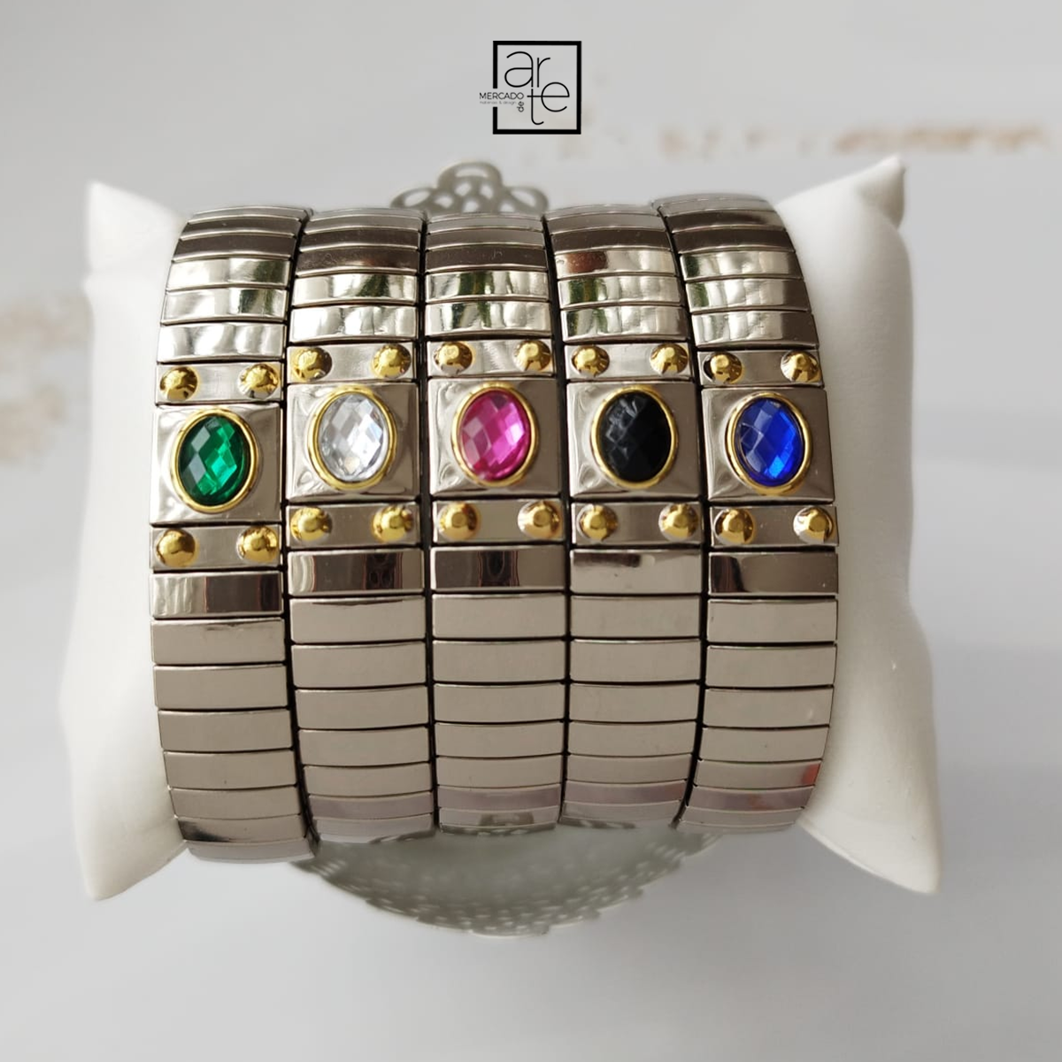 Pulseira inspiração nomination "Pedras coloridas"