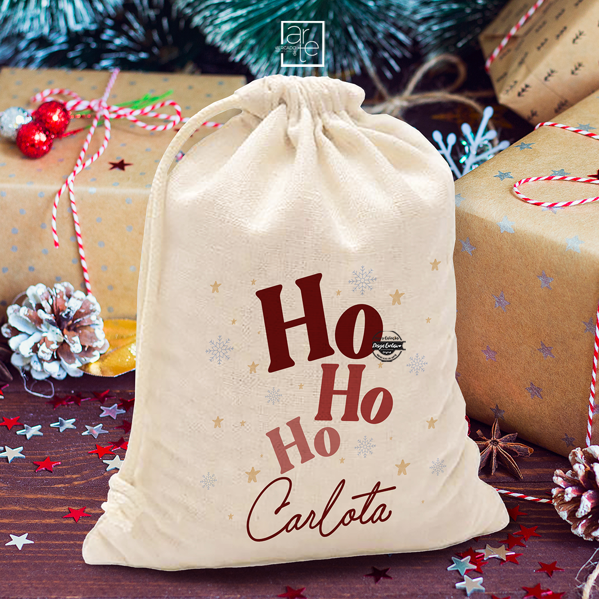 Saco de Natal "HoHoHo"