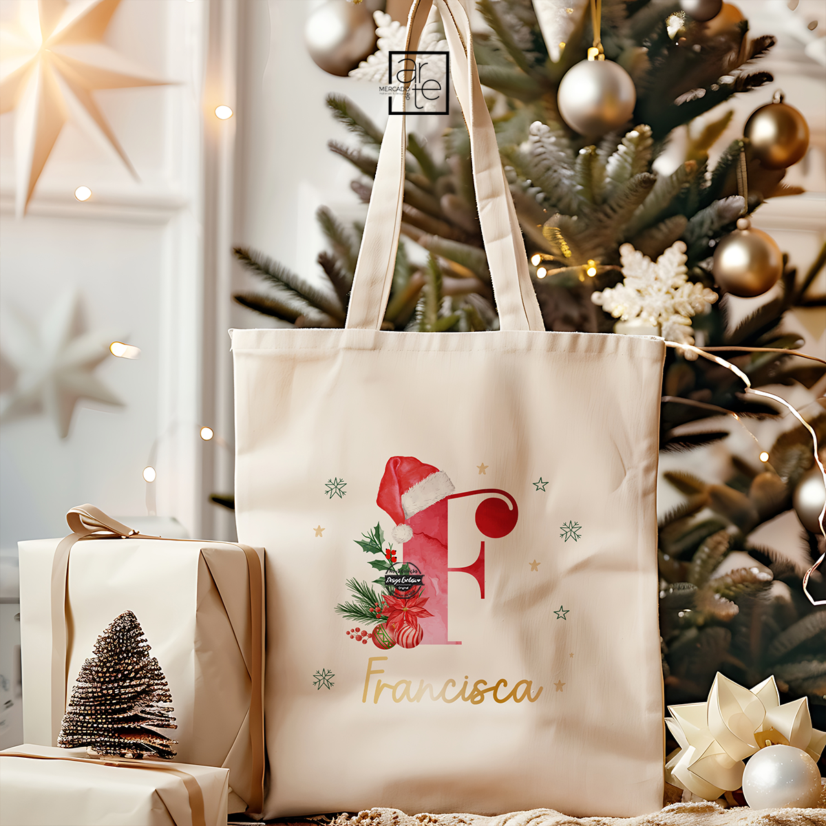Saco de pano de Natal "Inicial"