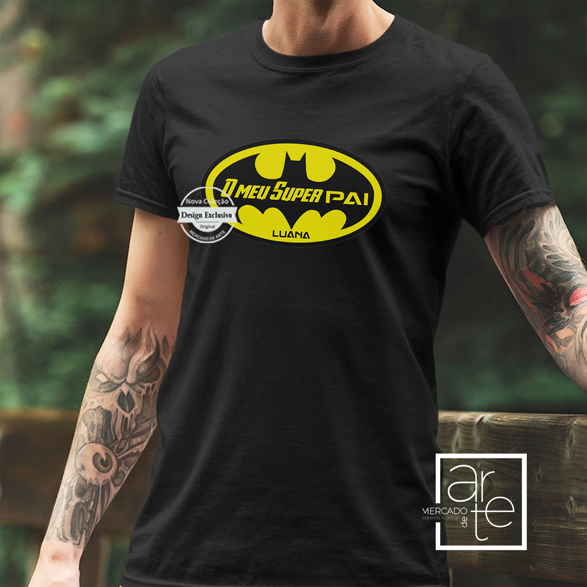 T-shirt e/ou chinelo estilo Havaiana " O meu super herói"