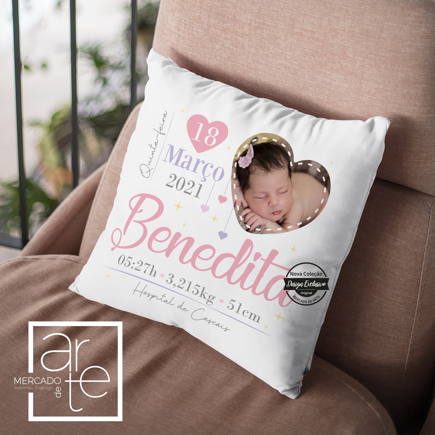 Almofada "Dados de nascimento"