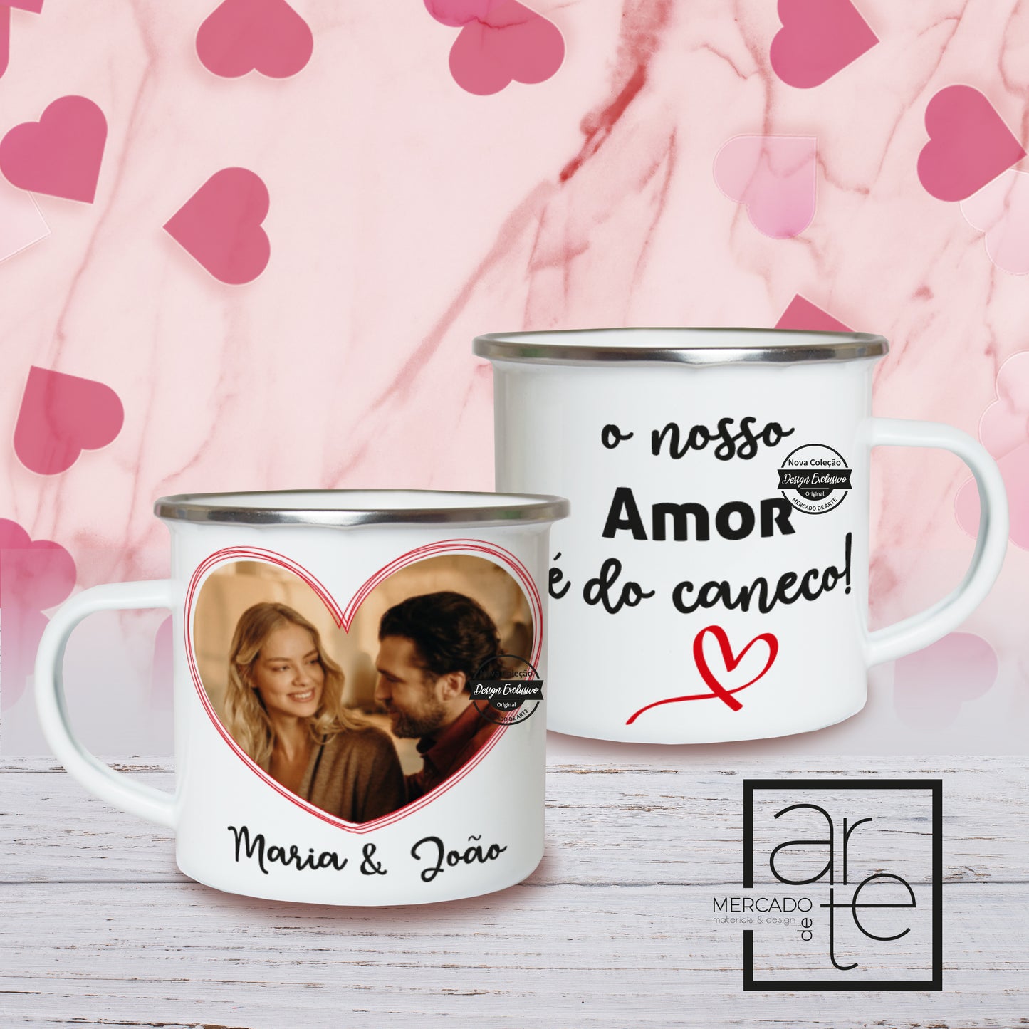 Caneca de esmalte fotografia " O nosso amor..."