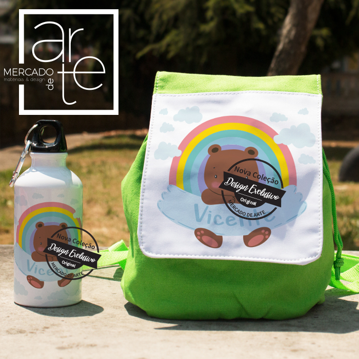 Conjunto Mochila e Garrafa