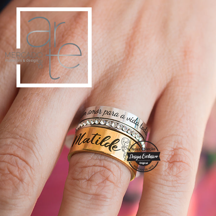 Anel Bicolor "Amor para a vida toda"