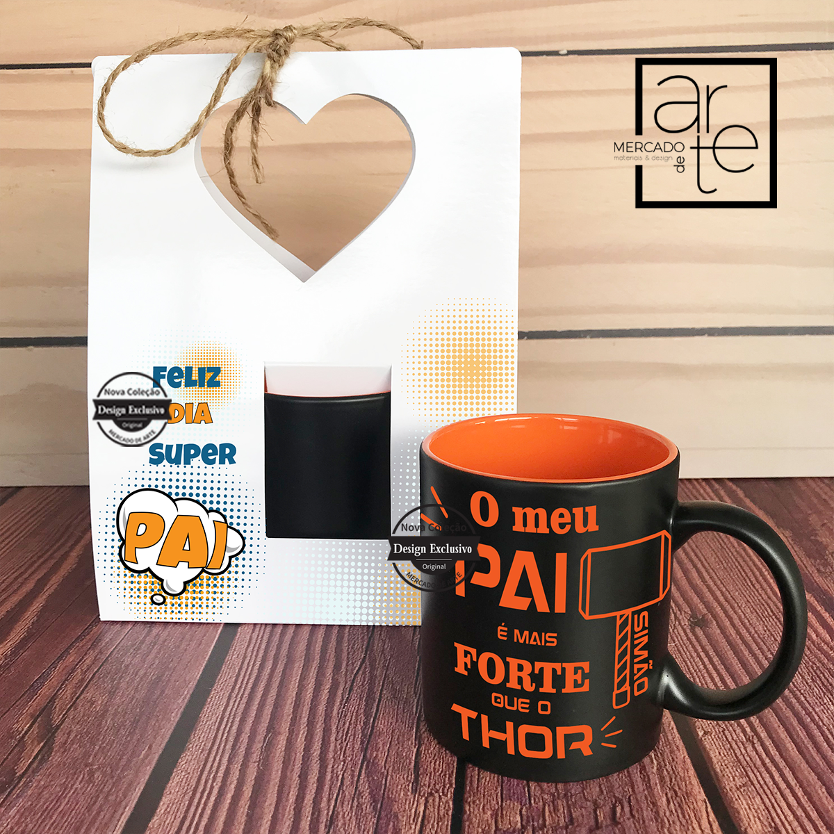 Caneca com caixa "Heróis"