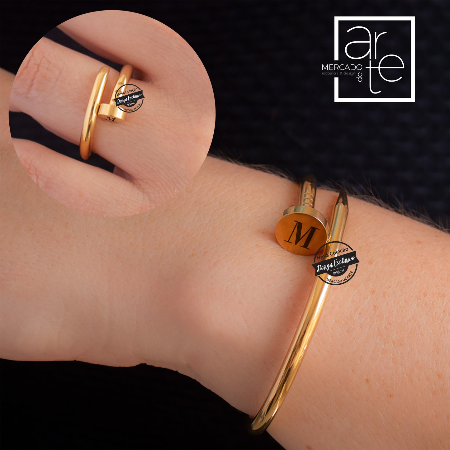 Pulseira e/ ou anel "prego"